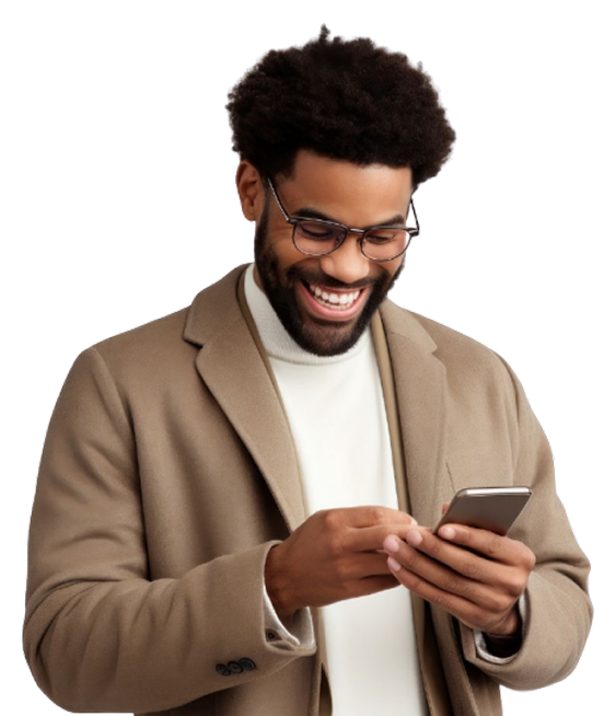 Homeme segurando celular