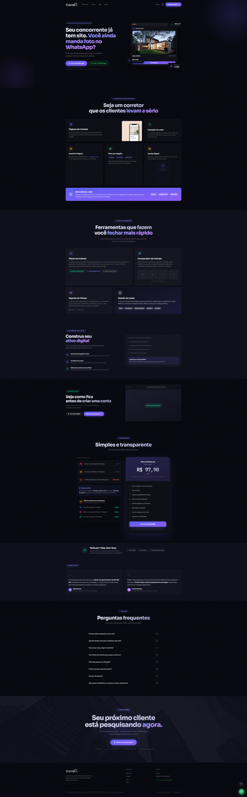 Screenshot do site CorreIA